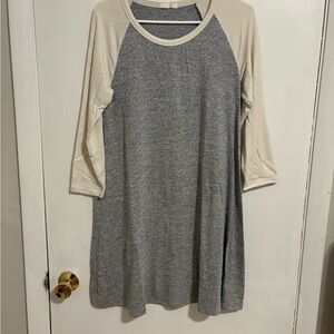 GAP Heather Gray and Cream Knit Dress